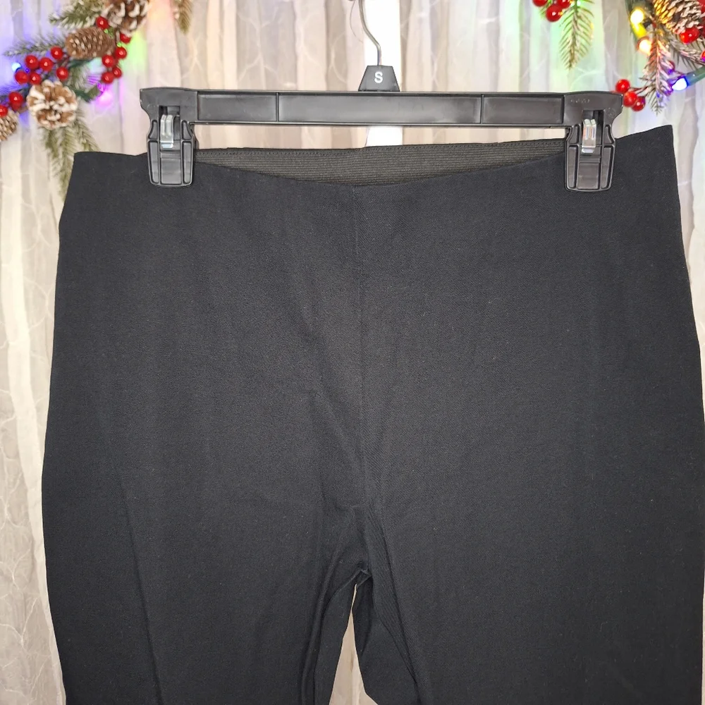 a new day Women's High Rise Black Strechy Slim Leg Trousers Dress Pants - Picture 2 of 7